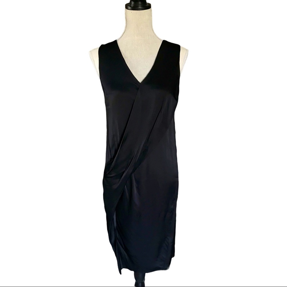 Allsaints Women’s Black Sleeveless Wrap Dress, Size 2